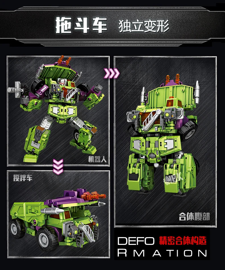 NBK Transformation Robot KO Version G1 Devastator Action Figure Excavator Rescue Scraper Hook Suit Collection Car Model Kid Toys