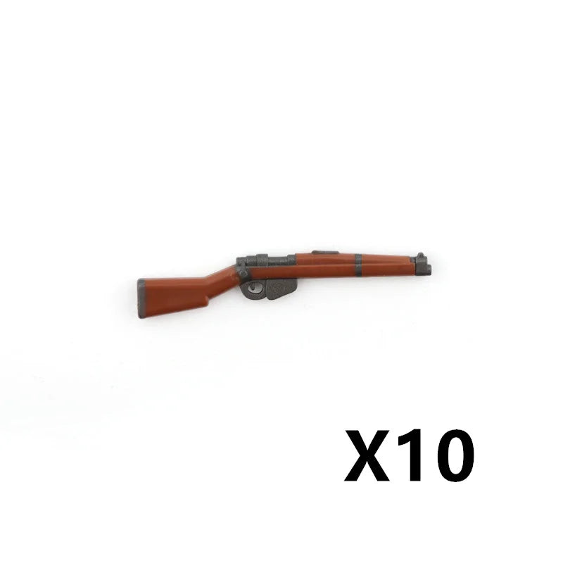 5/10 WW2 Soldier Weapons Building Block Two-color Printing Machine Rifle Submachine Sniper Guns Military Accessories Bricks C238