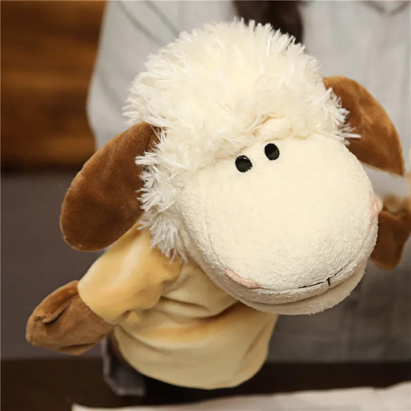 Stuffed Plush Animals Toys Hand Finger Story Puppet Kawaii Dolls Educational Baby Toys Lion Elephant Bunny Monkey Children GIft