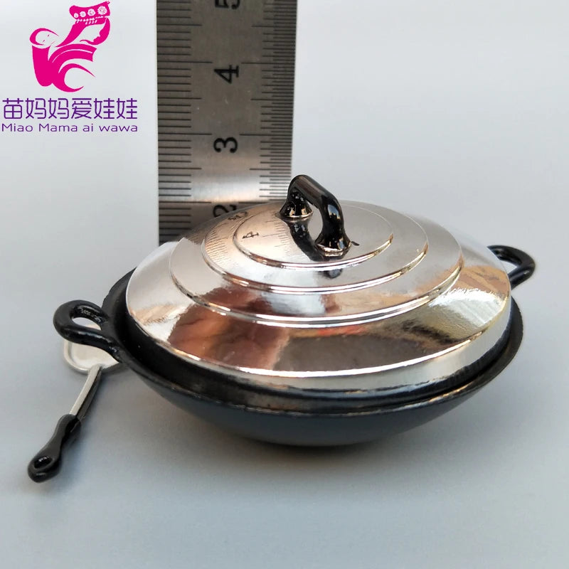 1/6 BJD Doll Ob11 Accessories Kitchenware Mini Wok Pans Pots Doll Furniture Mini Scene Decoration for Barbie Licca Blythe Doll