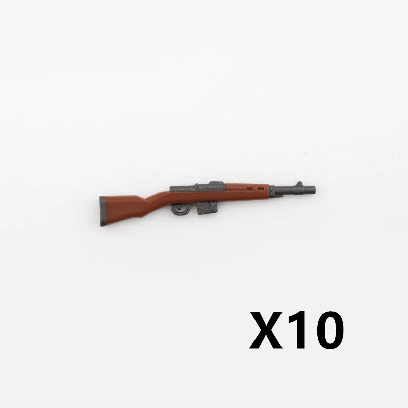 5/10 WW2 Soldier Weapons Building Block Two-color Printing Machine Rifle Submachine Sniper Guns Military Accessories Bricks C238