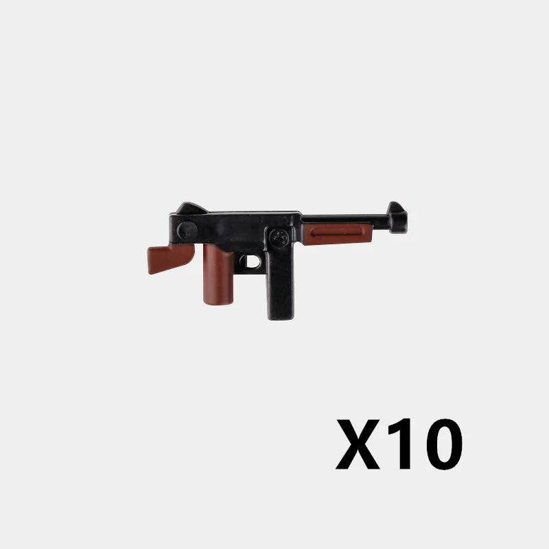 5/10 WW2 Soldier Weapons Building Block Two-color Printing Machine Rifle Submachine Sniper Guns Military Accessories Bricks C238