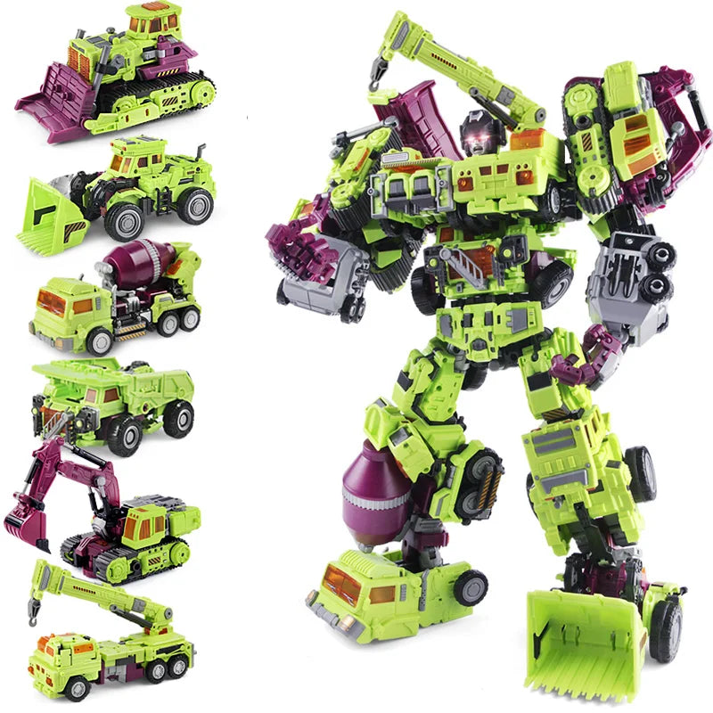 NBK Transformation Robot KO Version G1 Devastator Action Figure Excavator Rescue Scraper Hook Suit Collection Car Model Kid Toys