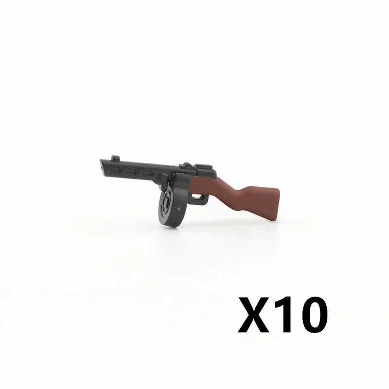 5/10 WW2 Soldier Weapons Building Block Two-color Printing Machine Rifle Submachine Sniper Guns Military Accessories Bricks C238