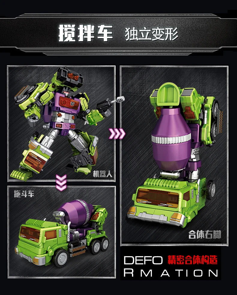 NBK Transformation Robot KO Version G1 Devastator Action Figure Excavator Rescue Scraper Hook Suit Collection Car Model Kid Toys