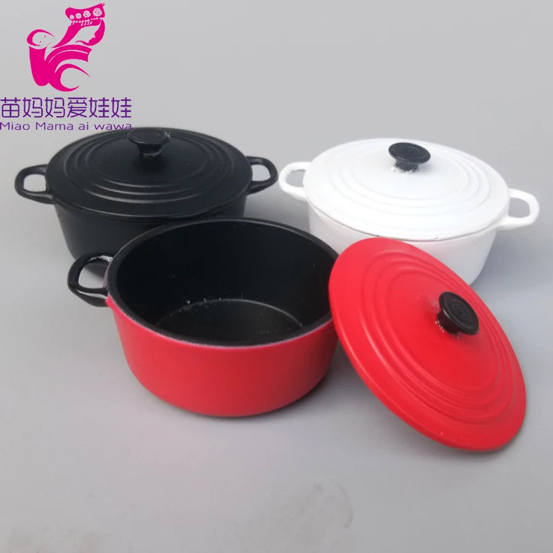 1/6 BJD Doll Ob11 Accessories Kitchenware Mini Wok Pans Pots Doll Furniture Mini Scene Decoration for Barbie Licca Blythe Doll