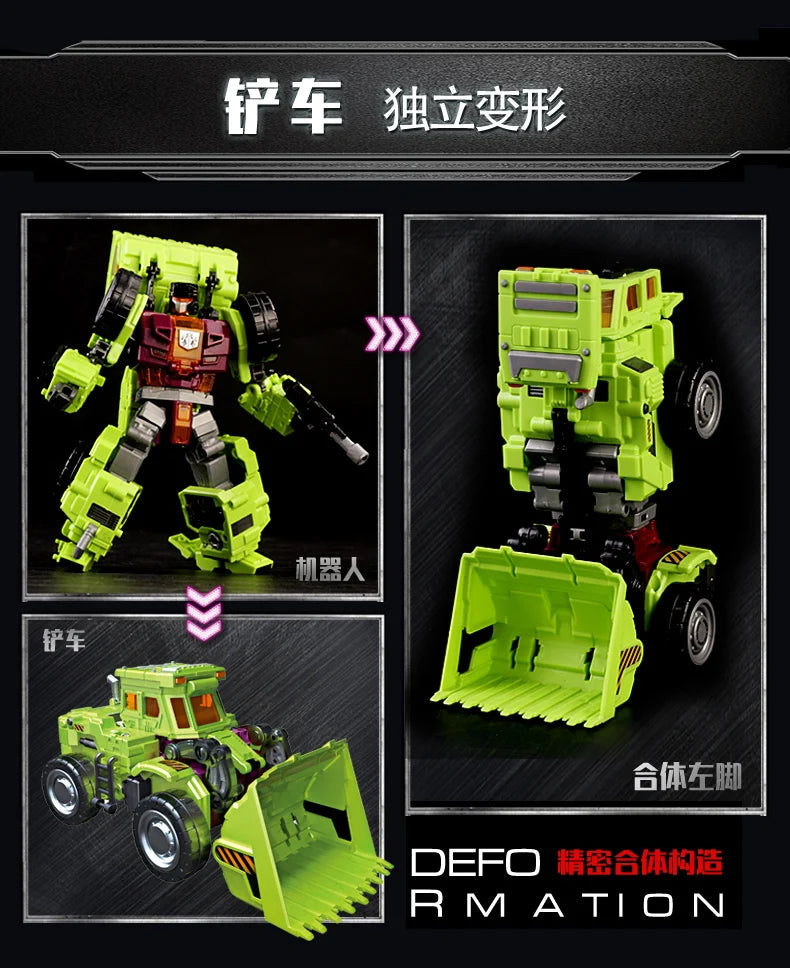 NBK Transformation Robot KO Version G1 Devastator Action Figure Excavator Rescue Scraper Hook Suit Collection Car Model Kid Toys