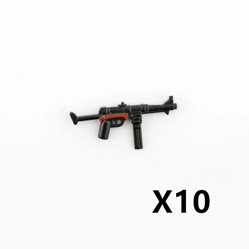5/10 WW2 Soldier Weapons Building Block Two-color Printing Machine Rifle Submachine Sniper Guns Military Accessories Bricks C238