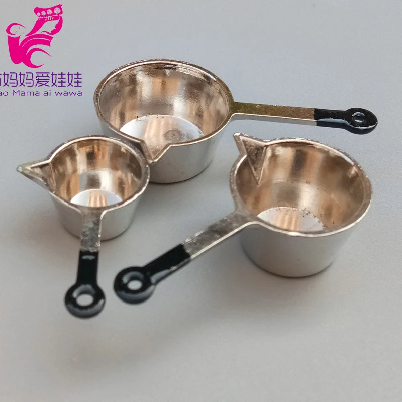1/6 BJD Doll Ob11 Accessories Kitchenware Mini Wok Pans Pots Doll Furniture Mini Scene Decoration for Barbie Licca Blythe Doll