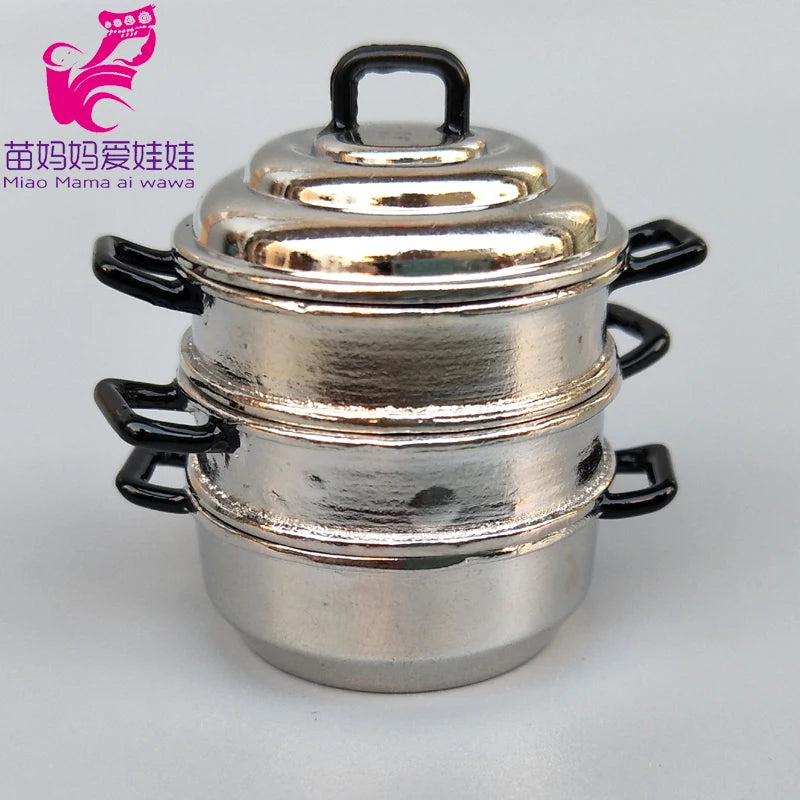 1/6 BJD Doll Ob11 Accessories Kitchenware Mini Wok Pans Pots Doll Furniture Mini Scene Decoration for Barbie Licca Blythe Doll