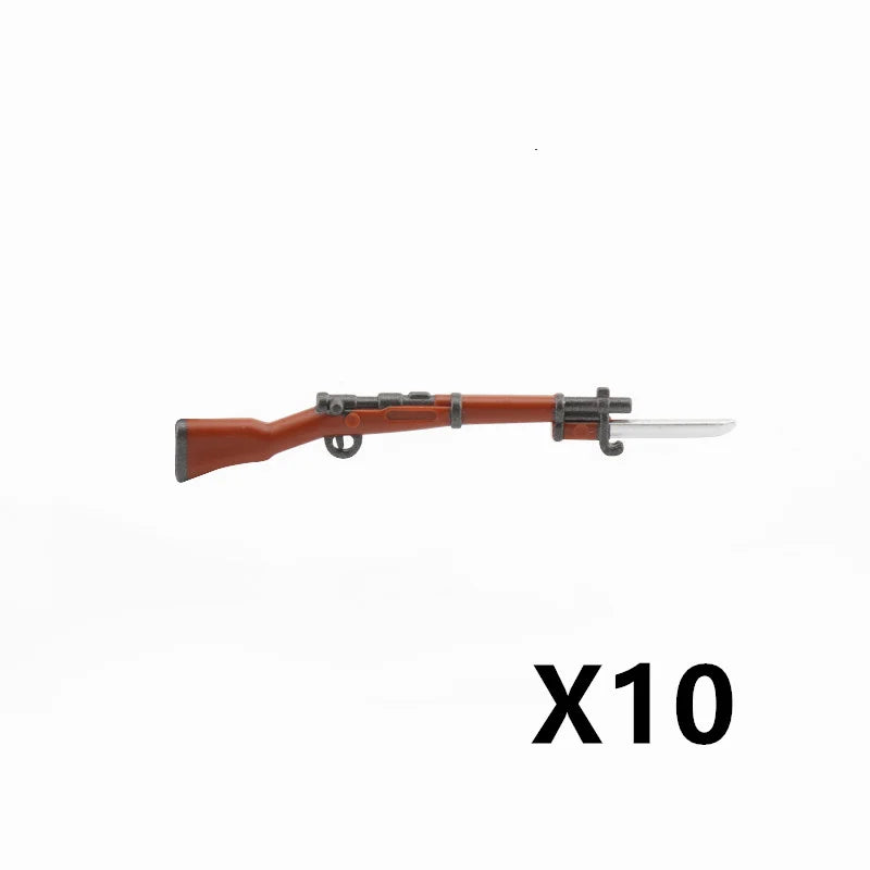 5/10 WW2 Soldier Weapons Building Block Two-color Printing Machine Rifle Submachine Sniper Guns Military Accessories Bricks C238