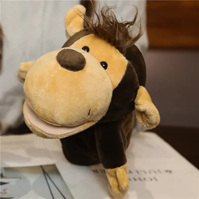 Stuffed Plush Animals Toys Hand Finger Story Puppet Kawaii Dolls Educational Baby Toys Lion Elephant Bunny Monkey Children GIft
