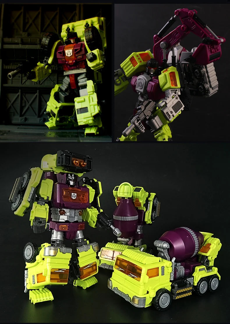 NBK Transformation Robot KO Version G1 Devastator Action Figure Excavator Rescue Scraper Hook Suit Collection Car Model Kid Toys