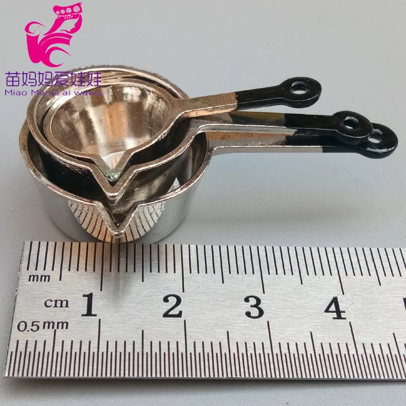 1/6 BJD Doll Ob11 Accessories Kitchenware Mini Wok Pans Pots Doll Furniture Mini Scene Decoration for Barbie Licca Blythe Doll