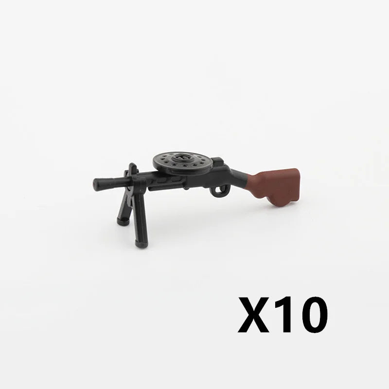 5/10 WW2 Soldier Weapons Building Block Two-color Printing Machine Rifle Submachine Sniper Guns Military Accessories Bricks C238