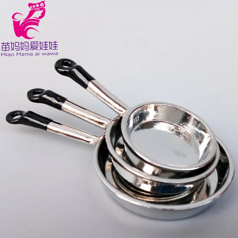 1/6 BJD Doll Ob11 Accessories Kitchenware Mini Wok Pans Pots Doll Furniture Mini Scene Decoration for Barbie Licca Blythe Doll