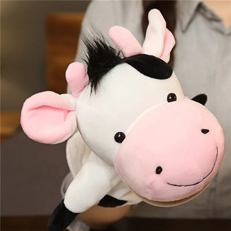 Stuffed Plush Animals Toys Hand Finger Story Puppet Kawaii Dolls Educational Baby Toys Lion Elephant Bunny Monkey Children GIft