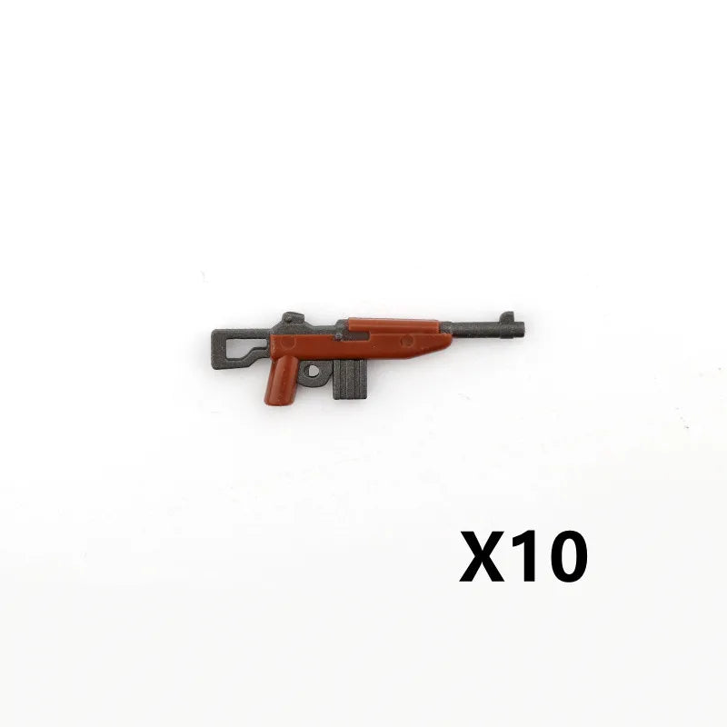 5/10 WW2 Soldier Weapons Building Block Two-color Printing Machine Rifle Submachine Sniper Guns Military Accessories Bricks C238