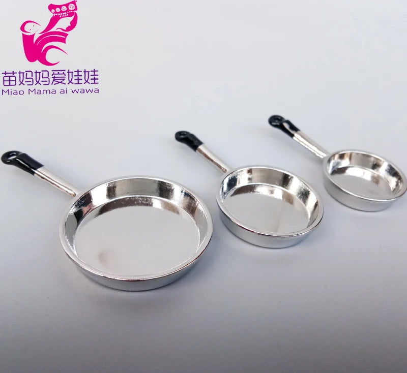 1/6 BJD Doll Ob11 Accessories Kitchenware Mini Wok Pans Pots Doll Furniture Mini Scene Decoration for Barbie Licca Blythe Doll