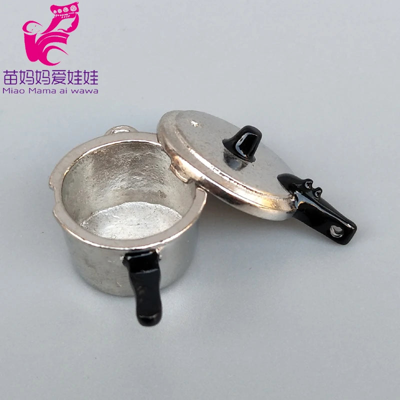 1/6 BJD Doll Ob11 Accessories Kitchenware Mini Wok Pans Pots Doll Furniture Mini Scene Decoration for Barbie Licca Blythe Doll