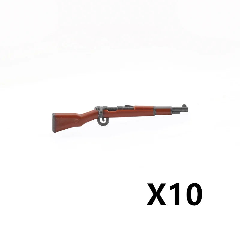 5/10 WW2 Soldier Weapons Building Block Two-color Printing Machine Rifle Submachine Sniper Guns Military Accessories Bricks C238