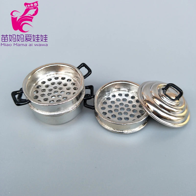 1/6 BJD Doll Ob11 Accessories Kitchenware Mini Wok Pans Pots Doll Furniture Mini Scene Decoration for Barbie Licca Blythe Doll