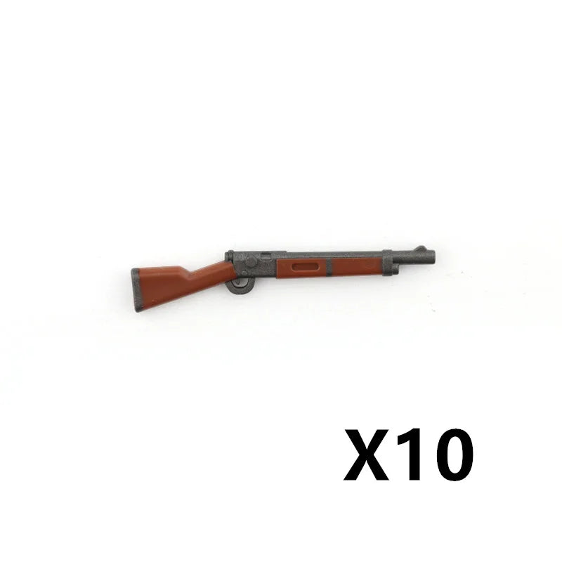 5/10 WW2 Soldier Weapons Building Block Two-color Printing Machine Rifle Submachine Sniper Guns Military Accessories Bricks C238