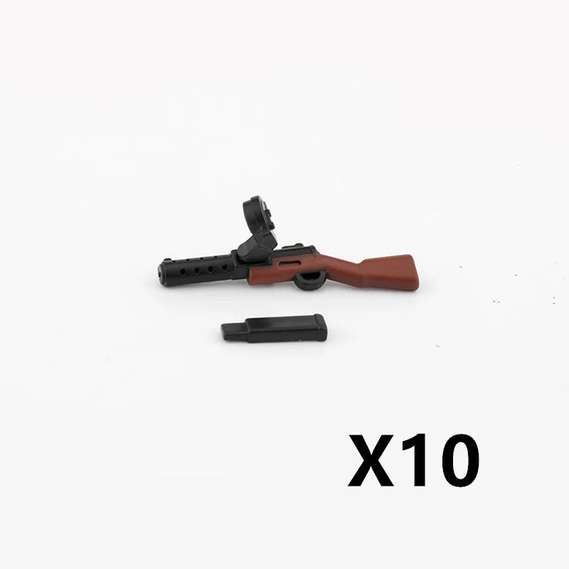 5/10 WW2 Soldier Weapons Building Block Two-color Printing Machine Rifle Submachine Sniper Guns Military Accessories Bricks C238
