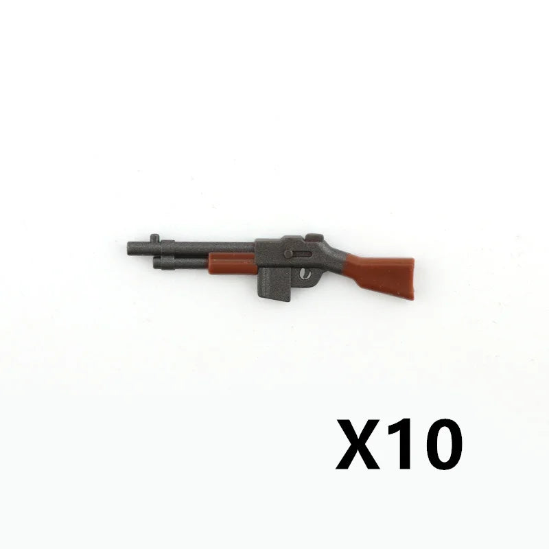 5/10 WW2 Soldier Weapons Building Block Two-color Printing Machine Rifle Submachine Sniper Guns Military Accessories Bricks C238