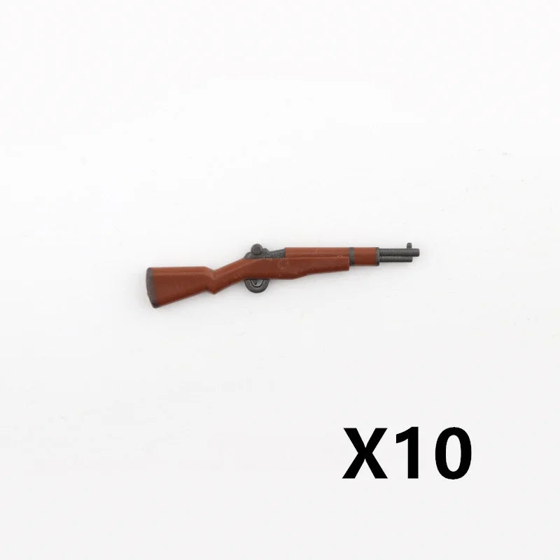 5/10 WW2 Soldier Weapons Building Block Two-color Printing Machine Rifle Submachine Sniper Guns Military Accessories Bricks C238