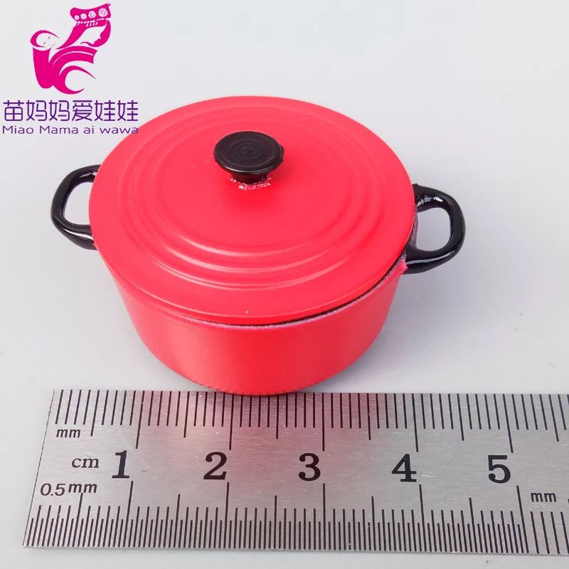1/6 BJD Doll Ob11 Accessories Kitchenware Mini Wok Pans Pots Doll Furniture Mini Scene Decoration for Barbie Licca Blythe Doll