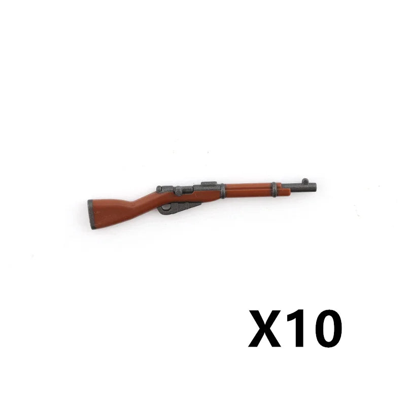 5/10 WW2 Soldier Weapons Building Block Two-color Printing Machine Rifle Submachine Sniper Guns Military Accessories Bricks C238