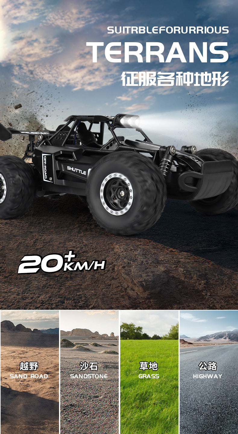 RC Car 1:16 2WD with LED Light 2.4G 20KM/H High Speed Off-Road Climbing Remote Control Car Toy Gifts for Boys Girls Kids