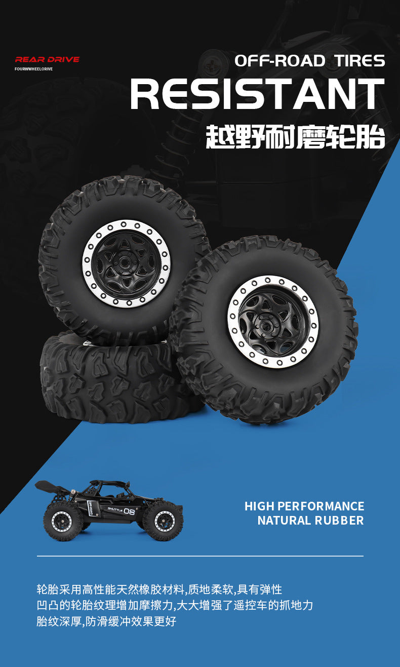 RC Car 1:16 2WD with LED Light 2.4G 20KM/H High Speed Off-Road Climbing Remote Control Car Toy Gifts for Boys Girls Kids