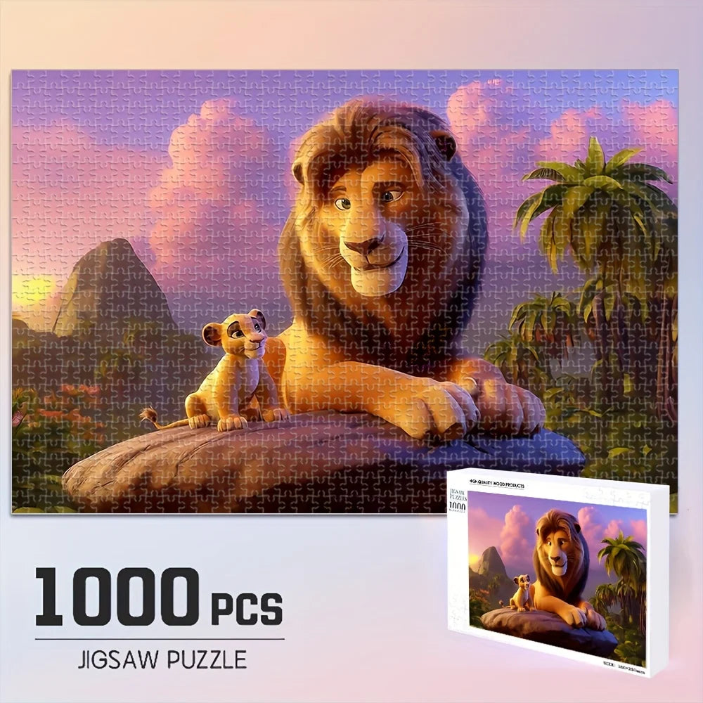 Disney  Lion King Wood Puzzle | Raw Wood, Vivid Simba and Mufasa Scenes, Family Fun, Desk Decorations, Easter Birthday Gifts,