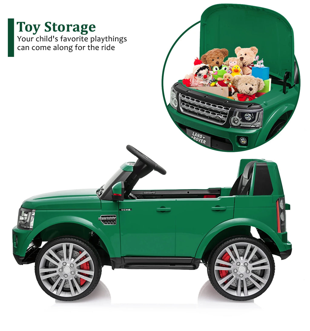 12V Dual-Drive Kid's Toy Car with Parent Remote Control/Hood Storage Electric Car with MP3 Player/LED Light AUX Interface 3-8YRS