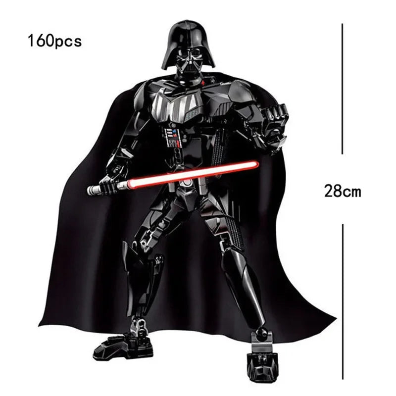 Space Wars Buildable Action Figures Kylo Ren Chewbacca Boba Jango Fett General Grievous Toys for Kids (KSZ605/617/326)