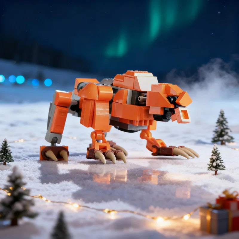 107pcs MOC Ash Bear Bionicle Model Building Blocks Creative DIY Gift Display Decor Assemble Premium Adult Kids Desk Home Toy