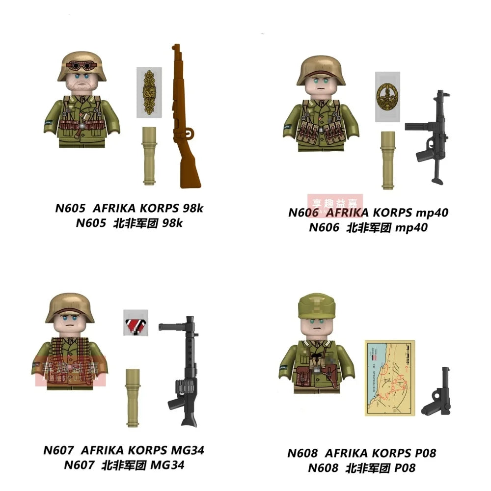 Boy Toys War II Army Soldiers Mini Military Weapons Model Small Particles Building Blocks Suits Childrens Birthday Gifts