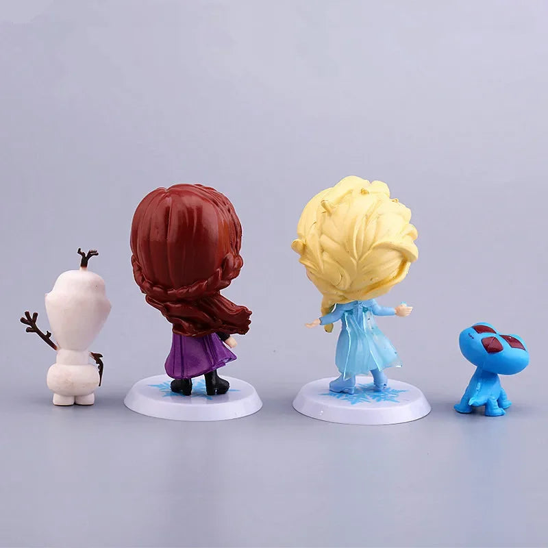 4Pcs Frozen Action Figures Set Princess Elsa Anna Fire Spirit Olaf Model Toys Collection Decoration Gift Toys For Kids