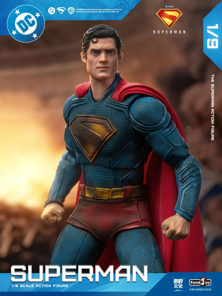 2025 Original Fondjoy David Corenswet Superman Action Figure 1/9 New SupermanFigure PVC Joint Movable Kid Toy Boy Gift