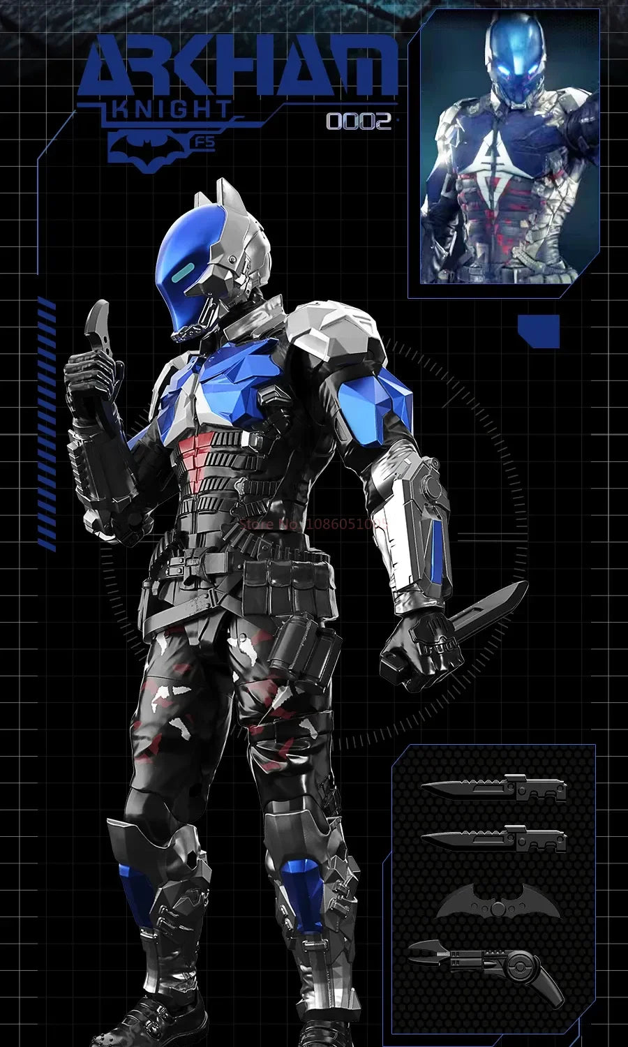 F5 ROUNDD CULTURE Batman: Arkham Knight Deathstroke Red Hood Anime Figure Blind Box Assemble Movable Model Toys Collection Gifts