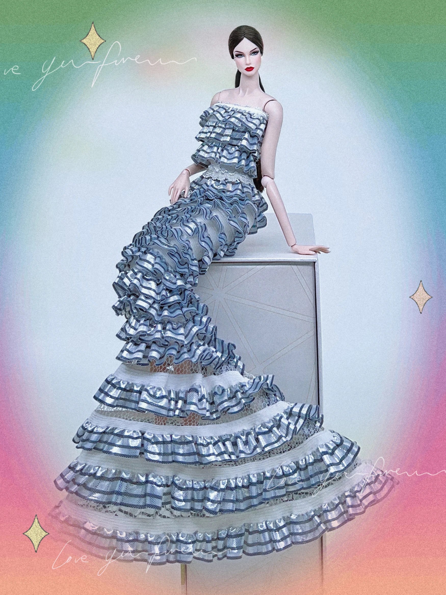 Wedding dress for barbie doll