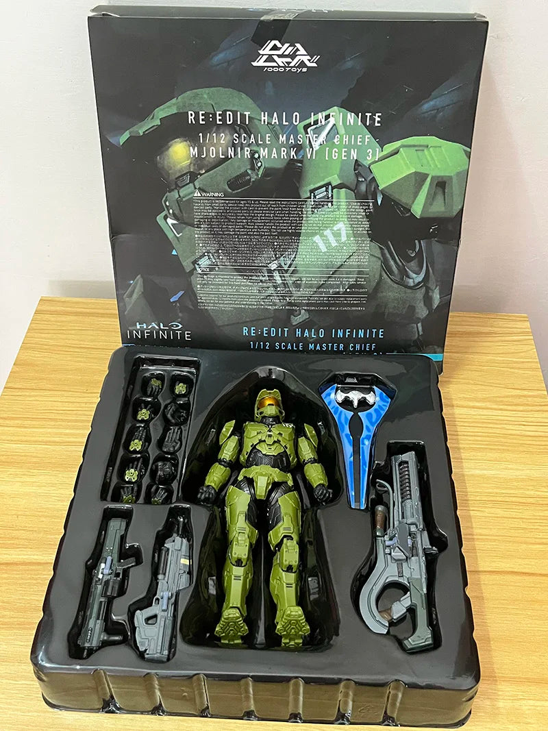 18cm Halo Master Chief Anime Figure  Mjolnir Mark Vi Gen 3 Figurine 1/12 Statue Model Doll Desk Collectible Decora Toys Gifts