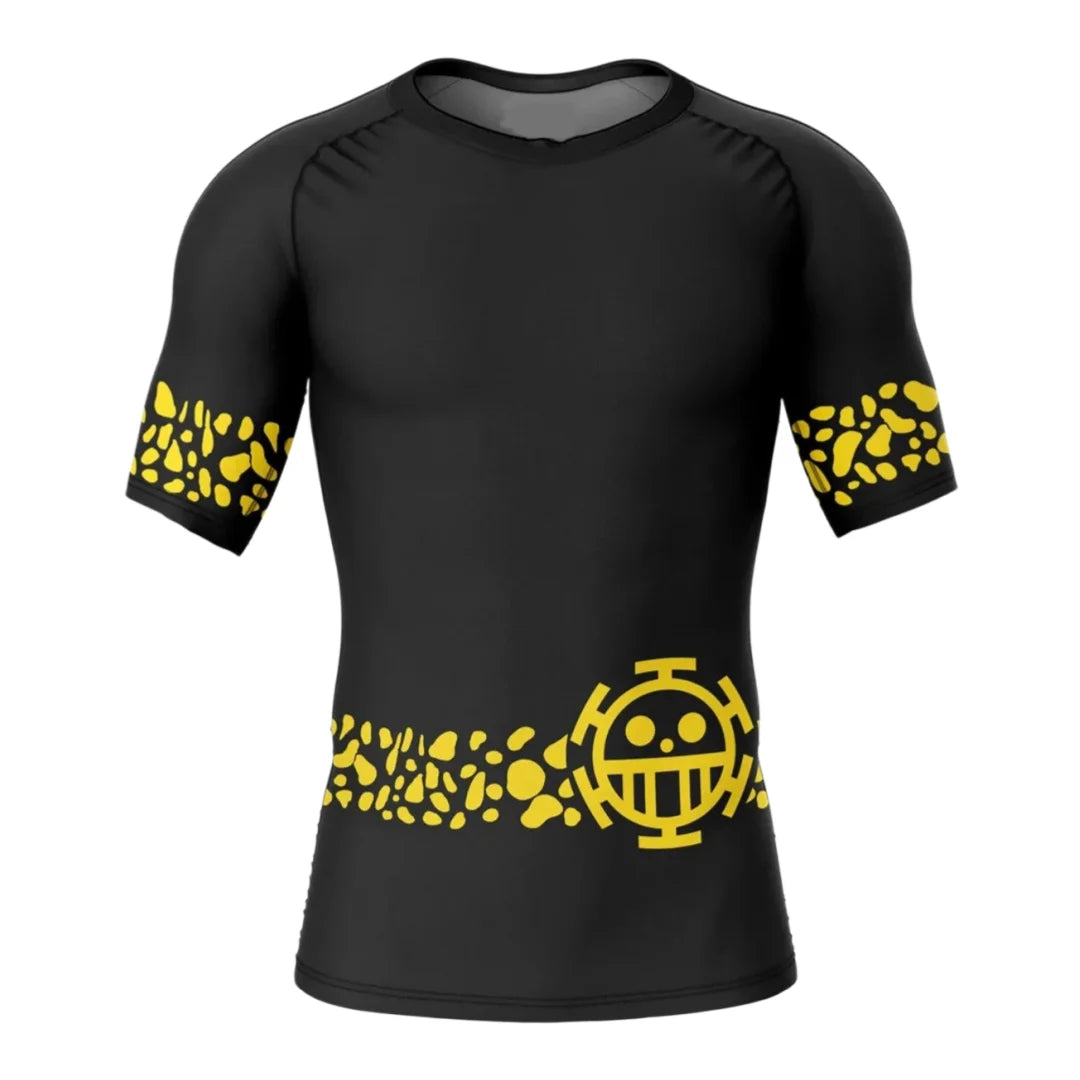 Bandai Trafalgar Law Heart Pirates Rash Guard One Piece Anime Adult Kids Compression T-Shirt Summer Quick-dry Soft Lightweight