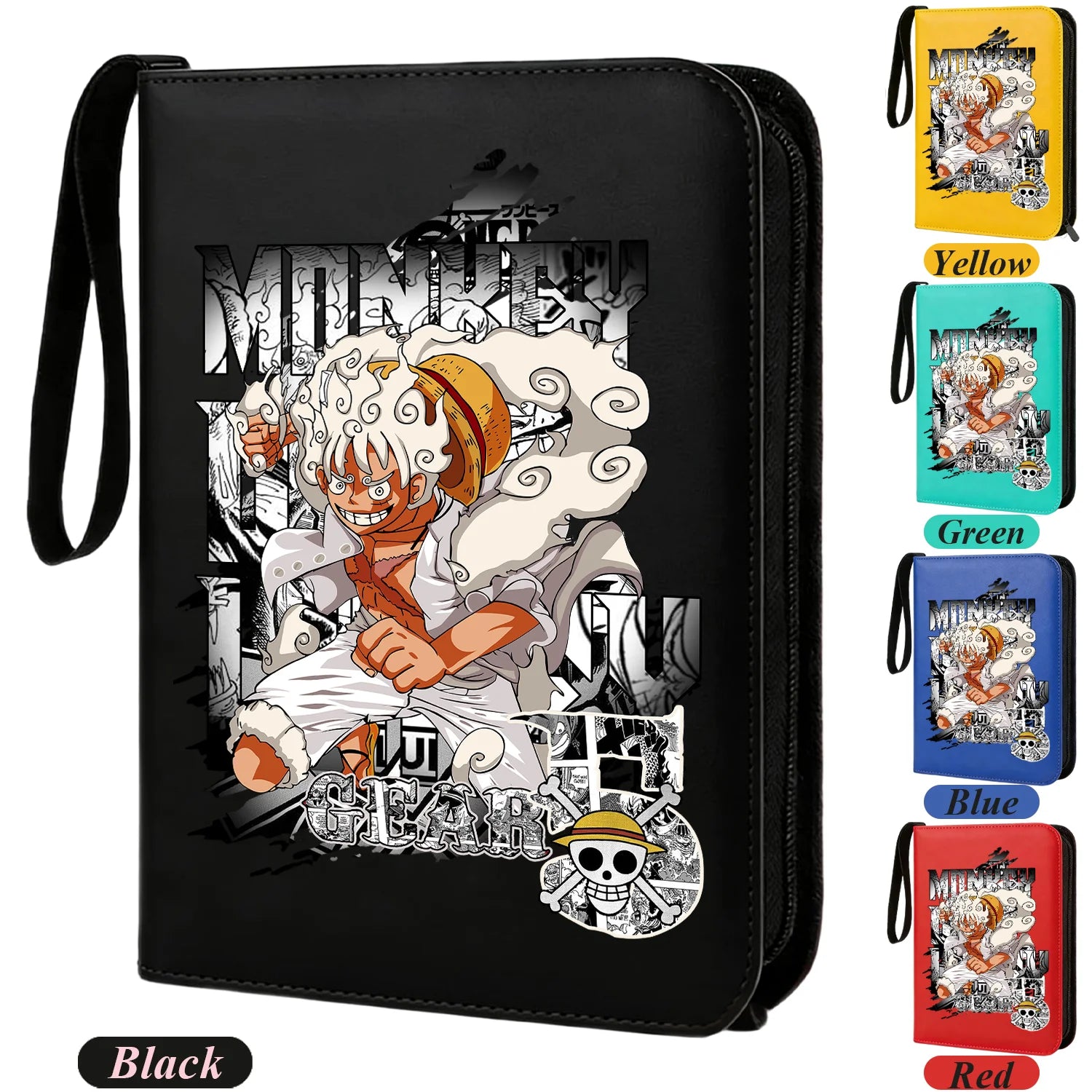 ONE PIECE Card Album Anime Collectible Book Binder 4 Card Slot Collectible Game Cards Binder Holder Zipper Gifts Toys