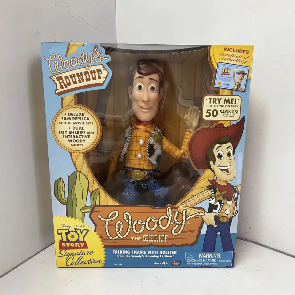 Hot 40cm Disney Pixar Toy Story Woody Action Figures English Movie Sound Character Doll Cloth Cowboy Birthday Gift For Children