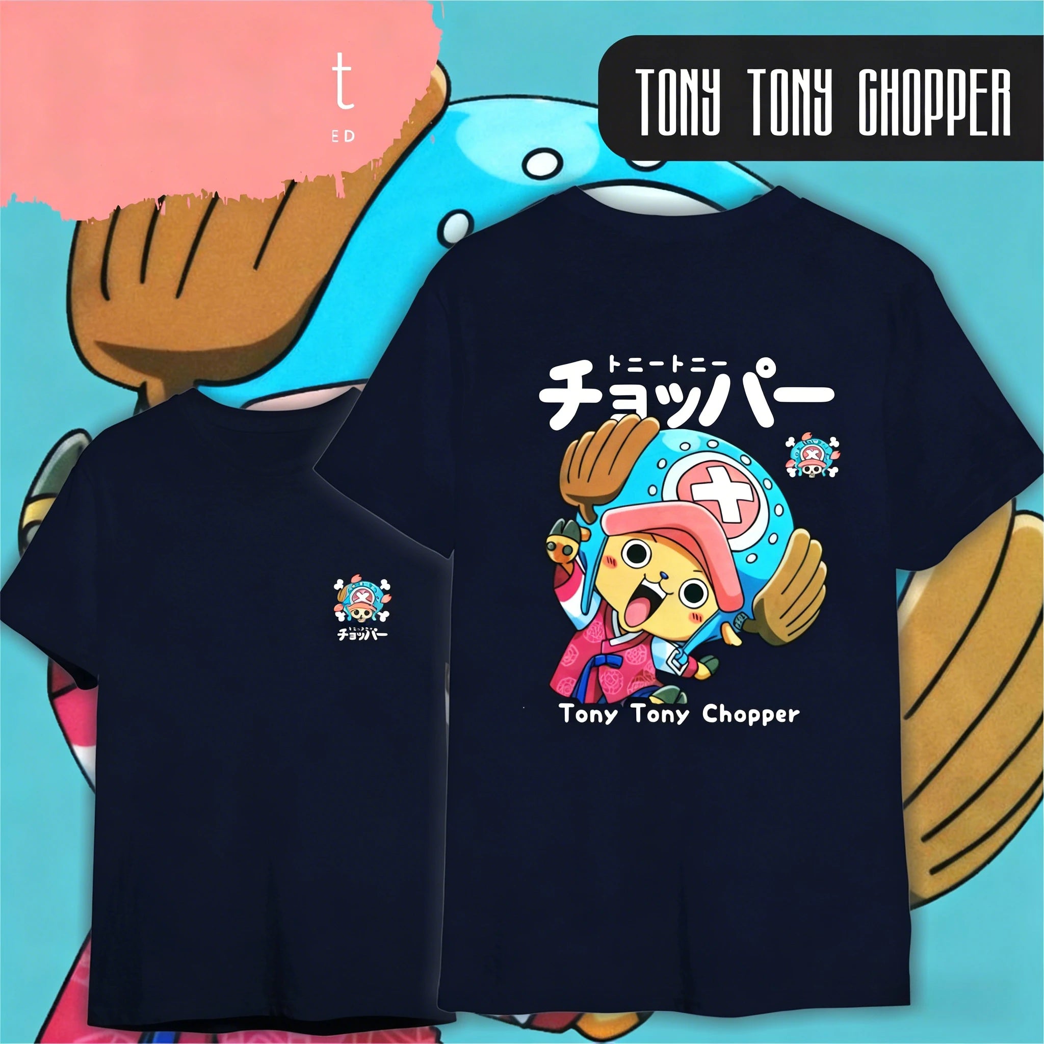 One Piece Chopper Cotton T-shirt 2026 Summer Kids/Men's Women's Fashion Casual Y2K Short Sleeved T-shirt Streetwear Unisex