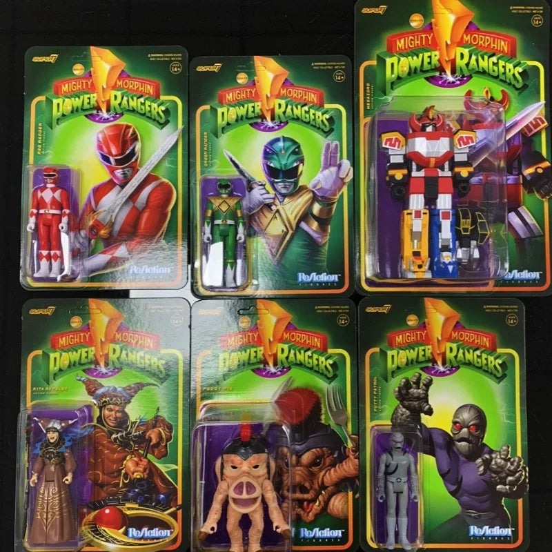 Super7 Mighty Morphin Power Rangers Carded Series 1 - Dragonzord, Red Ranger & Rita Repulsa Model Gift Set Toys