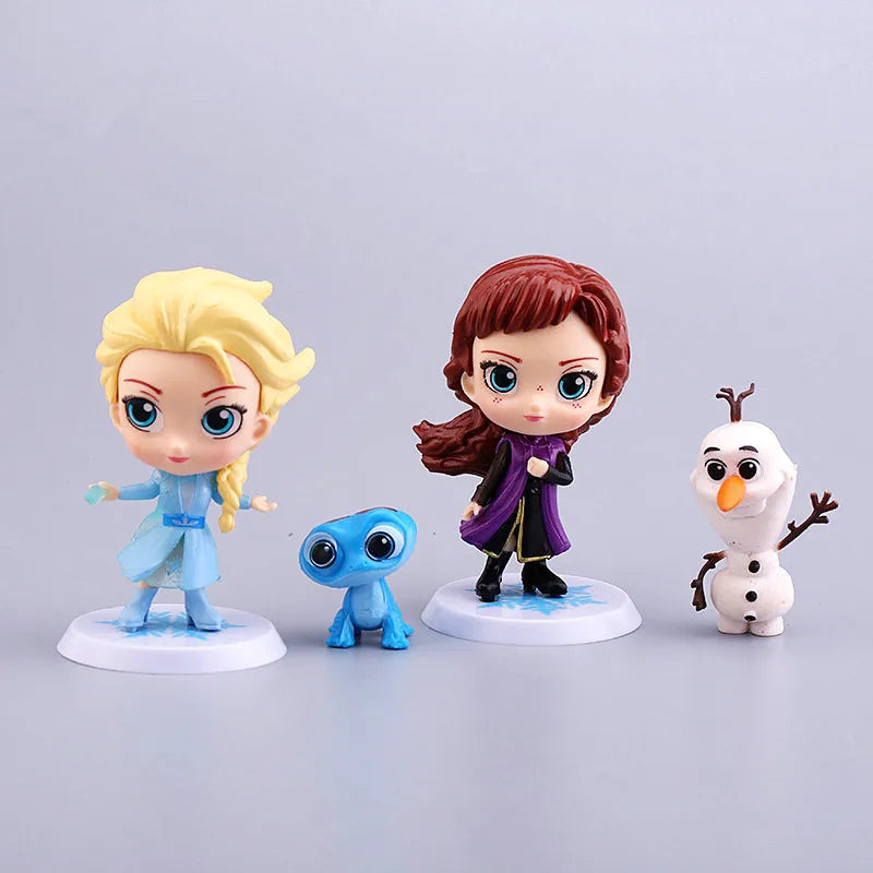 4Pcs Frozen Action Figures Set Princess Elsa Anna Fire Spirit Olaf Model Toys Collection Decoration Gift Toys For Kids